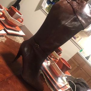 Brown knee boots